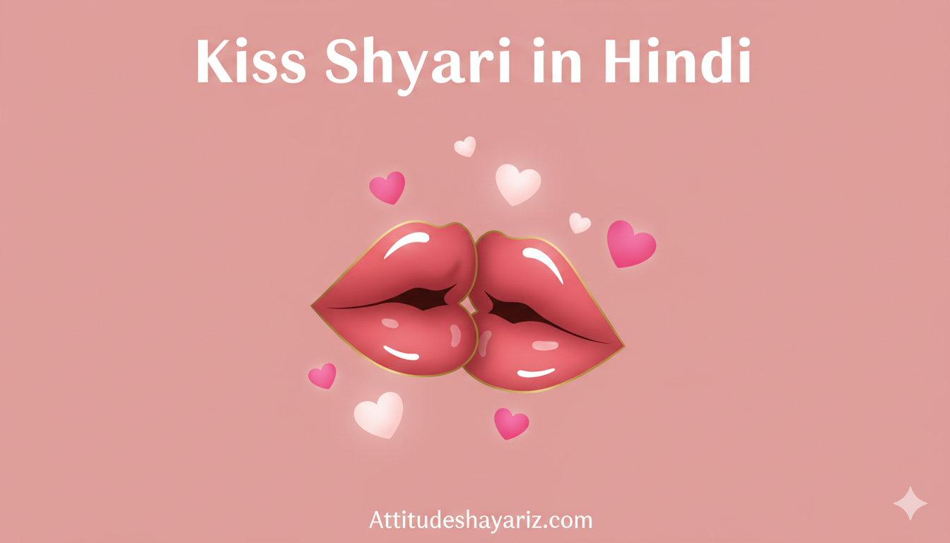 Best 100+ Romantic Kiss Shayari in Hindi 2026, image size:1344x768